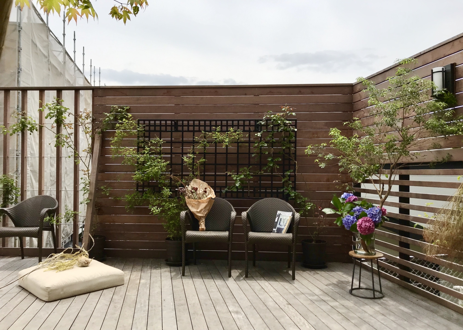 芦屋市 傾斜地 ウッドデッキ