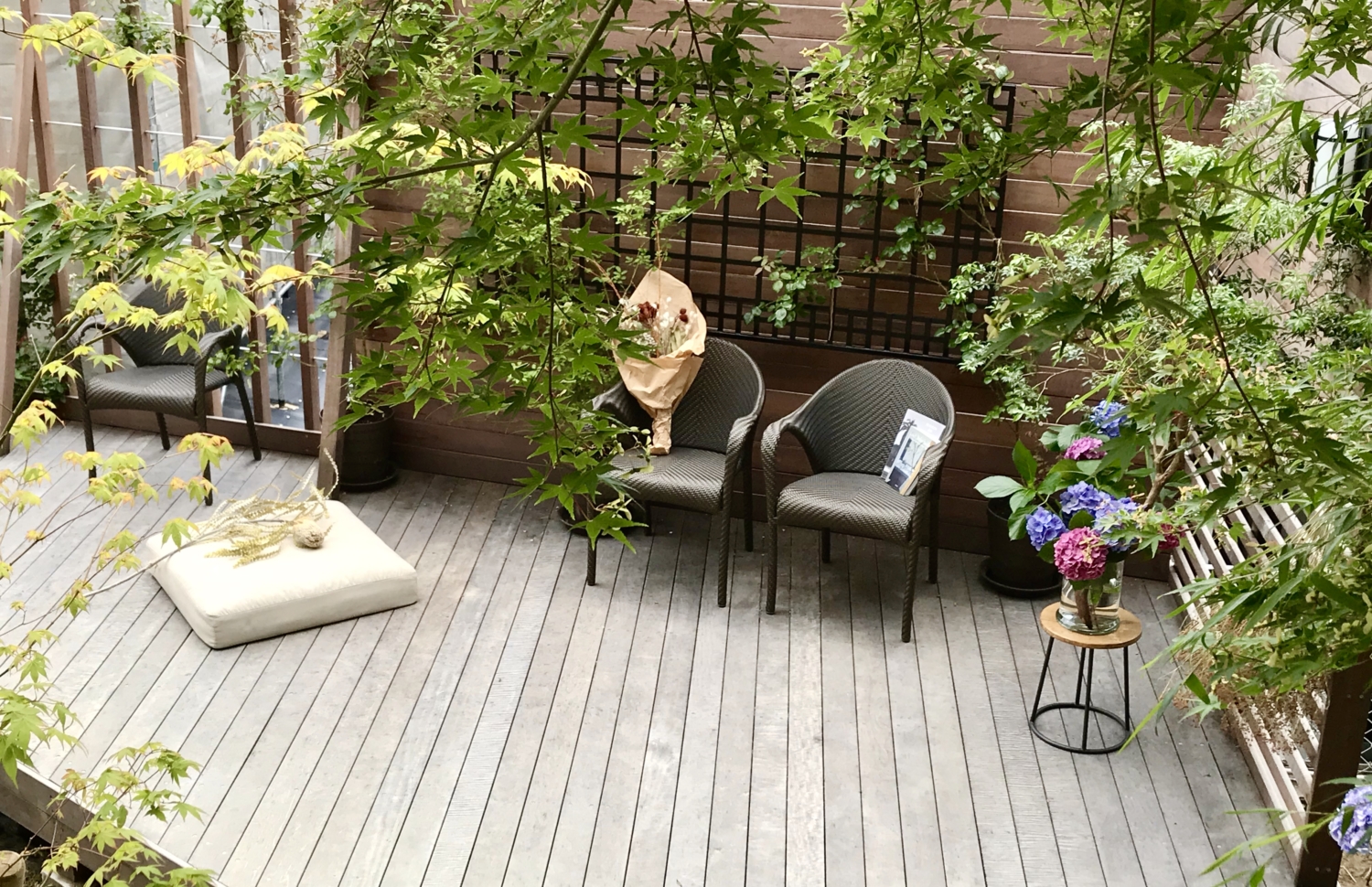 芦屋市 傾斜地 ウッドデッキ