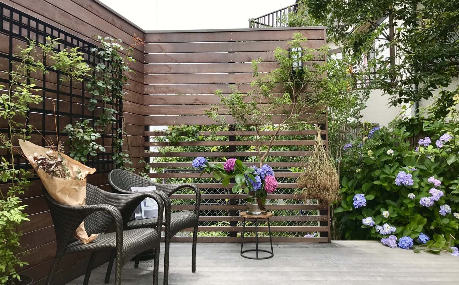 芦屋市 傾斜地 ウッドデッキ