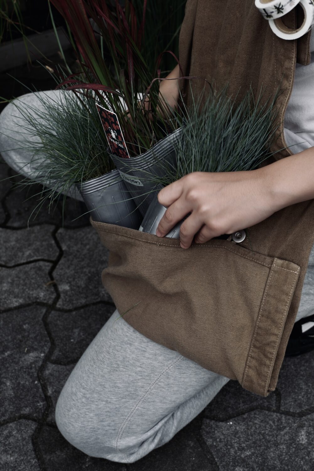 草木染め エプロン