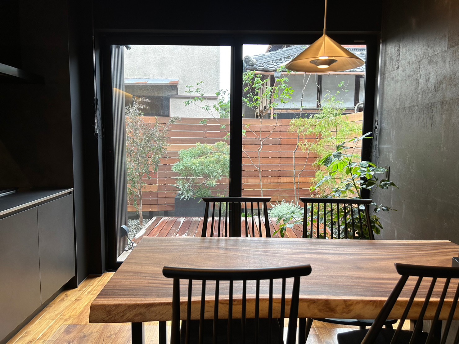 枚方市　ウッドデッキ周りの植栽計画